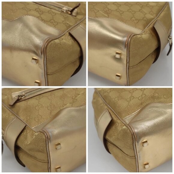 GUCCI GG Canvas Hand Bag Gold Tone 002 1115 Auth ti3284 - Picture 14 of 16